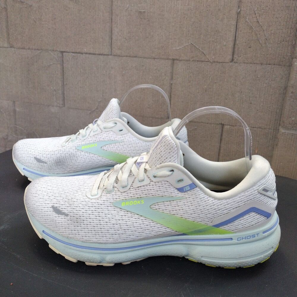 Brooks Ghost 15 Athletic Running Sneakers Women's Bone Lace-Up Low Top 9.5 White